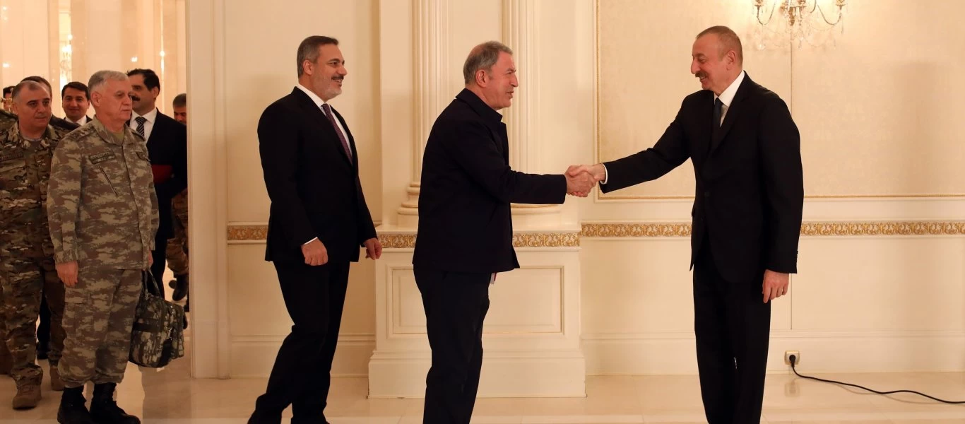 Σε πανηγυρικό κλίμα η συνάντηση Χ.Ακάρ-Ι.Αλίεφ μετά τη νίκη των Αζέρων στο Ναγκόρνο-Καραμπάχ (φώτο)
